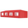 vidaXL Tenda de Festa 1200 x 300 x 255 cm Vermelho PE e A&ccedil;o