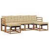 vidaXL Conjunto de Sof&aacute;s para Exterior 6 pcs Natural e Bege