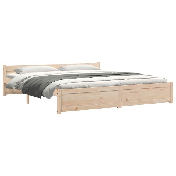 vidaXL Estrutura de cama super king 180x200 cm madeira maciça