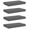 vidaXL Prateleiras de parede suspensas 4 pcs 40x23x3,8cm MDF cinza