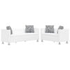 vidaXL Conjunto de sof&aacute;s de 2 e 3 lugares couro artificial branco