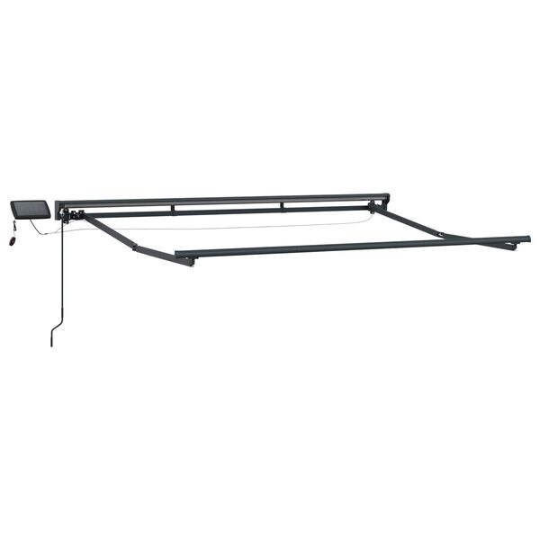 vidaXL Estrutura de Toldo Manual com LEDs Preto 3 x 2,5 m
