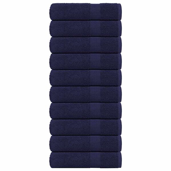 vidaXL Toalhas m&atilde;os FROGN 10 pcs 50x100 cm 360 g/m&sup2; azul marinho