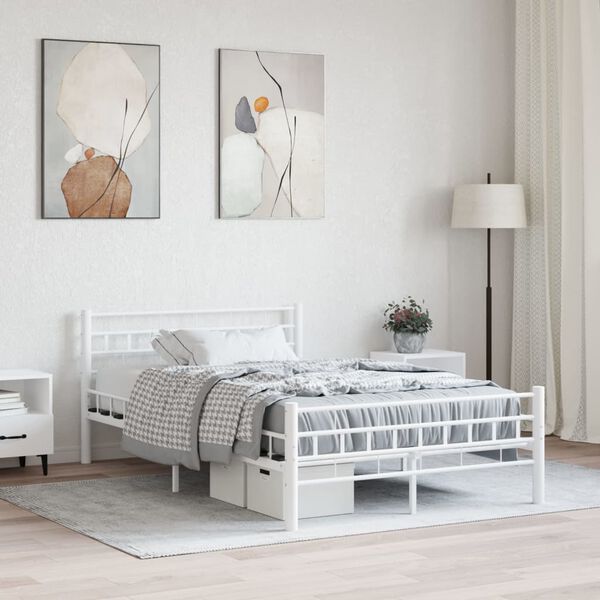 vidaXL Estrutura de cama metal 140x200 cm branco