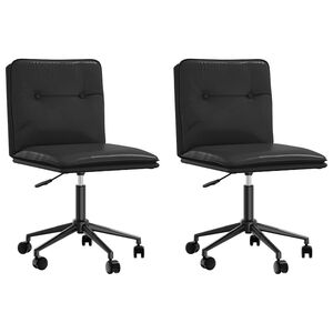 vidaXL Cadeiras de jantar 2 pcs couro artificial preto