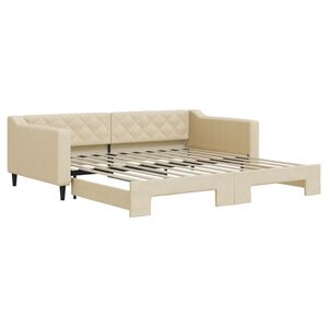 vidaXL Sof&aacute;-cama com gavet&atilde;o 100x200 cm tecido cor creme