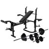 vidaXL Banco muscula&ccedil;&atilde;o c/ suporte p/ pesos + barras e halteres 30,5kg
