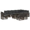 vidaXL Conjunto de Sof&aacute; de Jardim 11 unid. Cinza e Cinza Escuro