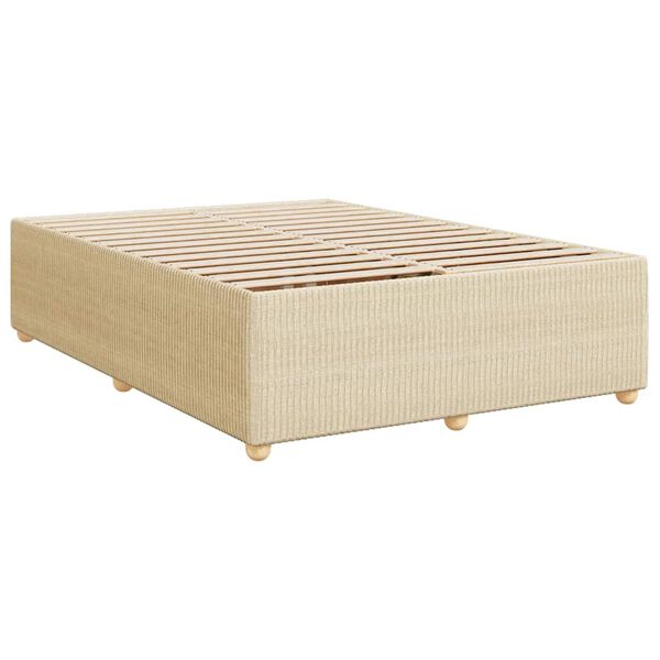 vidaXL Estrutura de cama sem colch&atilde;o 160x200 cm tecido cor creme