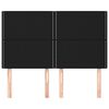 vidaXL Cabeceira Preta 144x5x118/128 cm Tecido