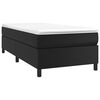 vidaXL Cama com molas/colch&atilde;o 90x190 cm couro artificial preto