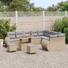vidaXL Conjunto de Sof&aacute; de Jardim 12 pcs Bege vime PE