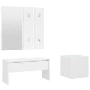 vidaXL Conjunto de m&oacute;veis de corredor derivados de madeira branco