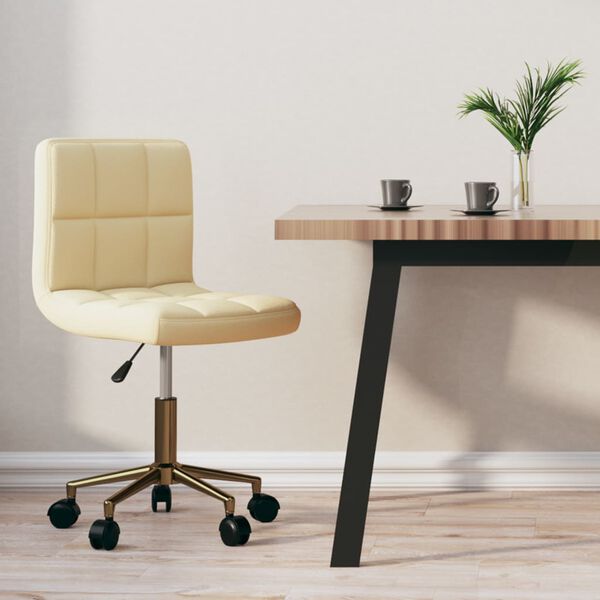 vidaXL Cadeira de jantar girat&oacute;ria veludo cor creme