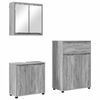 vidaXL Conjunto de M&oacute;veis para Banheiro 3 unid. Cinza Sonoma