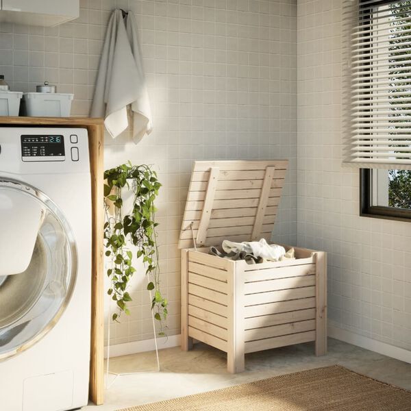 vidaXL Caixa de arruma&ccedil;&atilde;o com tampa RANA 60x49x54 cm pinho maci&ccedil;o