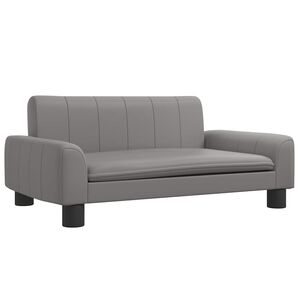 vidaXL Sof&aacute; infantil 70x45x30 cm couro artificial cinzento