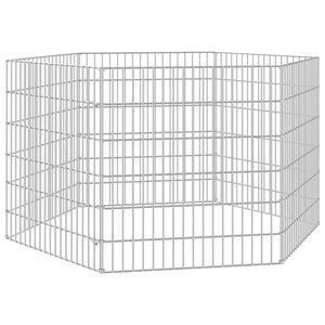 vidaXL Recinto exterior p/ animais 6 pain&eacute;is 54x60cm ferro galvanizado