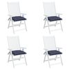 vidaXL Almofad&otilde;es cadeira 4 pcs 50x50x7 cm tecido oxford azul-marinho