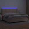 vidaXL Cama box spring c/colch&atilde;o/LED 200x200cm couro artif. cappuccino