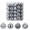 vidaXL Conjunto de Bolas de Natal 75 unid. Cinzento 6 cm Poliestireno