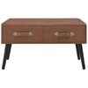 vidaXL Banco com gavetas 80 cm couro artificial castanho-escuro
