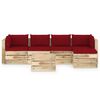 vidaXL 6 pcs conj. lounge jardim c/ almofad&otilde;es madeira impreg. verde