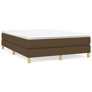 vidaXL Estrutura de cama com molas 140x190 cm tecido castanho-escuro
