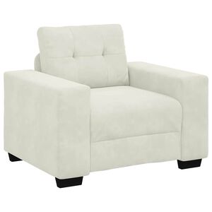 vidaXL Sof&aacute;-cadeira Creme 100x78x80 cm Veludo