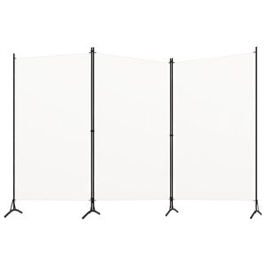 vidaXL Divis&oacute;ria de quarto com 3 pain&eacute;is 260x180 cm tecido branco