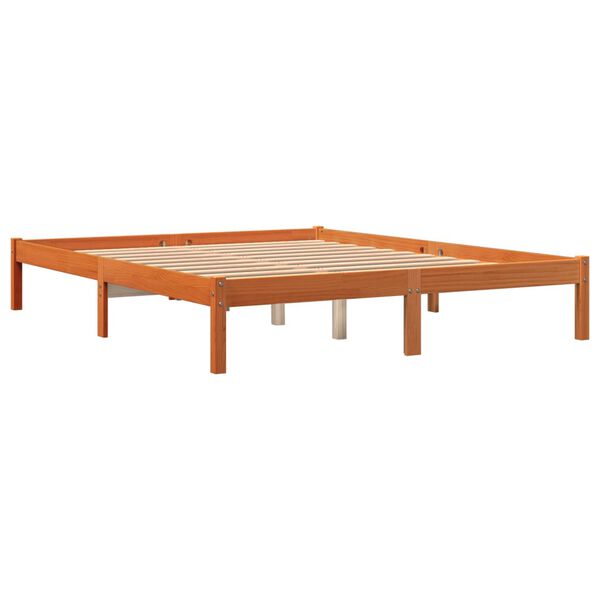 vidaXL Cama sem colch&atilde;o 160x200 cm madeira pinho maci&ccedil;o castanho-mel