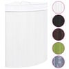 vidaXL Cesto de canto para roupa suja 60 L bambu branco