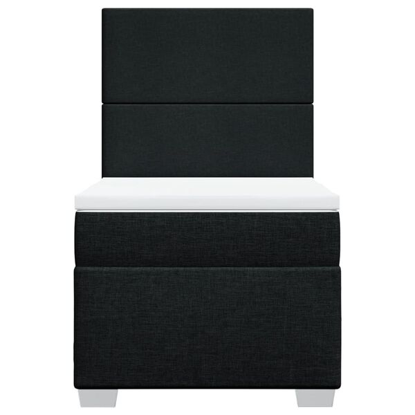 vidaXL Cama com molas/colch&atilde;o 90x200 cm tecido preto