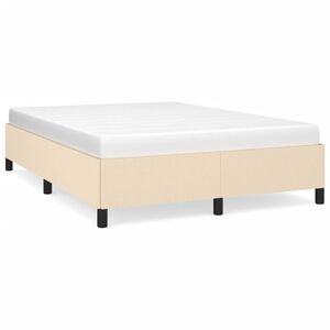 vidaXL Estrutura de cama sem colch&atilde;o 140x200 cm tecido cor creme