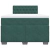 vidaXL Cama boxspring com colch&atilde;o 120x190 cm veludo verde-escuro