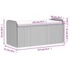 vidaXL Banco de arrumação com almofadão 115x51x52 cm vime PE cinzento