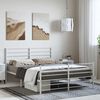 vidaXL Estrutura de cama com cabeceira e pés 150x200 cm metal branco