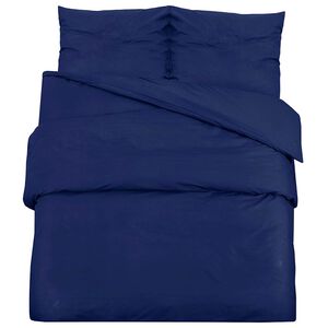 vidaXL Conjunto capa de edred&atilde;o 140x200 cm algod&atilde;o azul marinho