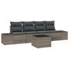 vidaXL Conjunto de Sof&aacute; de Jardim 5 unid. Cinzeto vime PE