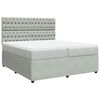 vidaXL Cama com molas/colch&atilde;o 200x200 cm veludo cinzento-claro