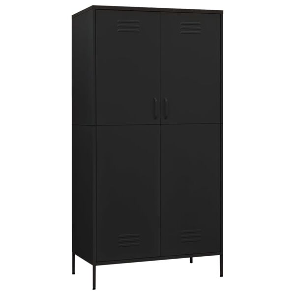vidaXL Roupeiro 90x50x180 cm aço preto