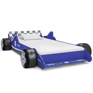 vidaXL Cama carro de corrida para crian&ccedil;as 90x200 cm azul