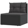 vidaXL 5 pcs conjunto lounge de jardim c/ almofad&otilde;es vime PE preto