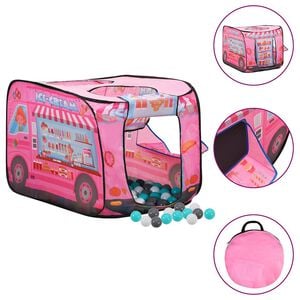 vidaXL Tenda de brincar infantil com 250 bolas 70x112x70 cm rosa