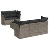 vidaXL 6 pcs conjunto sof&aacute;s de jardim com almofad&otilde;es vime cinzento