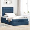vidaXL Estrutura de cama otomana com colch&atilde;o 120x200 cm tecido azul