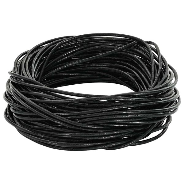 vidaXL Corda de Couro Preto &Oslash;1 mm x 5 m Couro