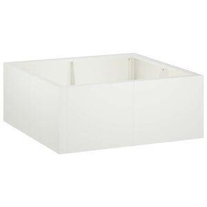 vidaXL Muro de Conten&ccedil;&atilde;o 4 unid. 100 x 100 x 30 cm A&ccedil;o Branco