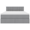 vidaXL Cama com arruma&ccedil;&atilde;o e colch&atilde;o Cinzento-claro 140 x 190 cm
