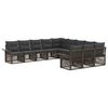 vidaXL Conjunto de Sof&aacute; de Jardim 11 unid. 11 lugar Cinzento vime PE